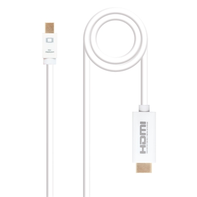 Cable Conversor Mini Dp A Hdmi Blanco 2m